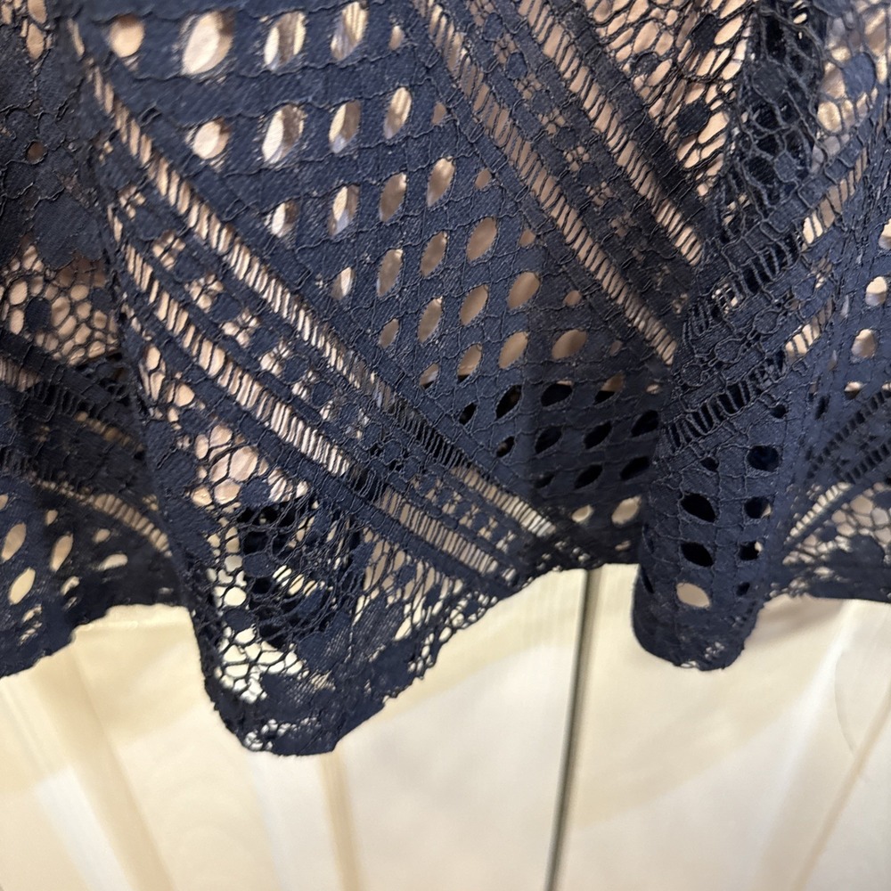SAKS FIFTH AVENUE BLACK Cocktail Wedding Dress Nude Underlay EUC - Picture 6 of 14